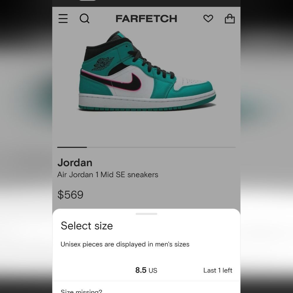 2018 Air Jordan 1 Mid SE' South Beach' - Picture 11 of 12